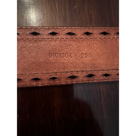 Vintage Lauren Ralph Lauren Brown Floral Tooled Leather Bohemian Belt size M 32 - Picture 6 of 8